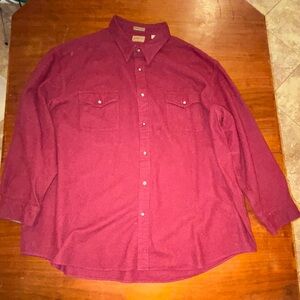 Sold sold  St. John's Bay Men’s Chamois Cloth Button Down. Burgundy Heather. 4XL